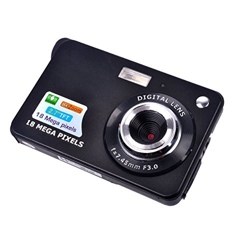 Camera, FociPow TFT 2.7 Inch 1280x720 HD 18 MP Digital Camera with 8x Digital Zoom and Anti Shake (Black)