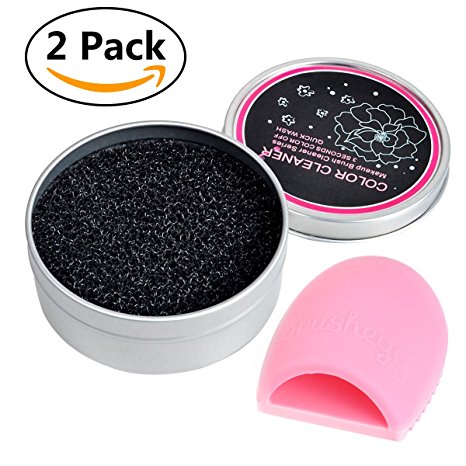 Makeup Brush Cleaner, iFanze Brush Egg Make up Brushes Color Removal Cleaning Sponge Kit Cosmetic Clean Tools