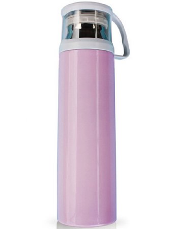 Stainless Steel Thermos Water Bottle with a Handle Vacuum Insulated Cup for Hot and Cold Drinks CoffeeTea Travel Thermal Mug18oz Pink