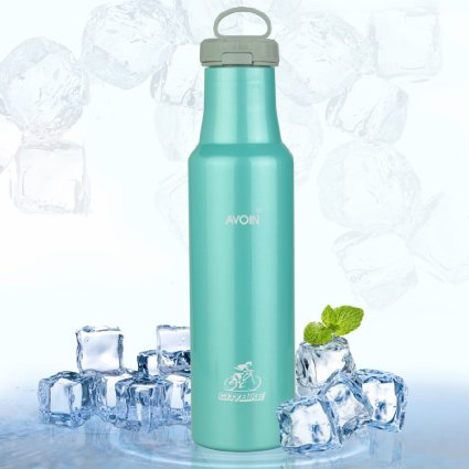 AVOIN colorlife 25oz. Double Walled Vacuum Insulated Stainless Steel Sport Water Bottle(Many Color Option) - BPA Free