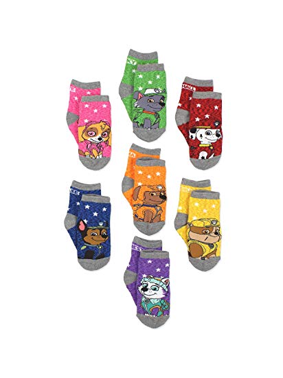 Paw Patrol Boys Girls 7 pack Socks with Grippers (Toddler/Little Kid)