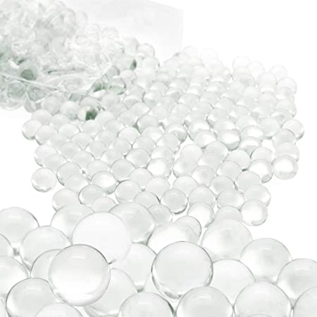 Royal Imports Glass Round Marbles Gems for Vase Fillers, Party Table Scatter, Wedding, Photography, Games & Play, Crafts, 5 LB - Clear