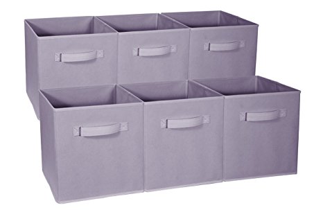 Sorbus Foldable Storage Cube Basket Bin - Great for Nursery, Playroom, Closet, Home Organization (Pastel Purple, 6 Pack)