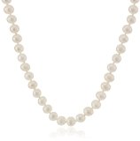Sterling Silver White A-Grade Freshwater Cultured Pearl Necklace 55-6mm
