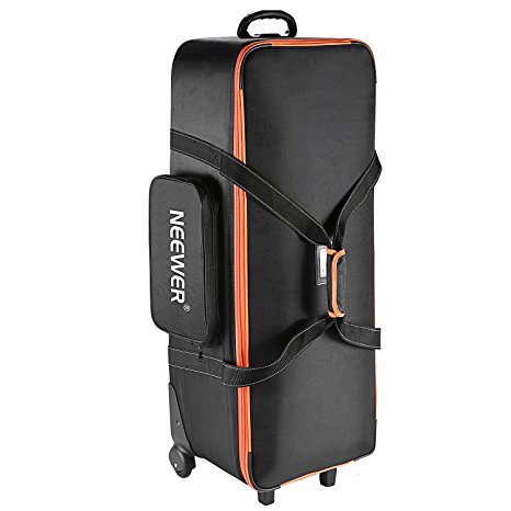 Neewer Photo Studio Equipment Trolley Carry Bag 38"x15"x11"/96x39x29cm with Straps Padded Compartment Wheel, Handle for Light Stand, Tripod, Strobe Light, Umbrella, Photo Studio and Other Accessories