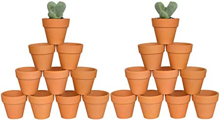 My Urban Crafts 2" Mini Terracotta Clay Pots - Great for Succulent & Cactus Nursery Planter, DIY Craft Projects, Wedding and Party Favors (Set of 20)