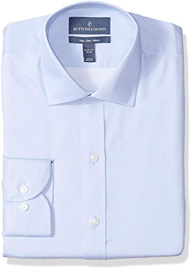 Amazon Brand - BUTTONED DOWN Men's Slim Fit Micro Twill Dress Shirt, Supima Cotton Non-Iron, Spread-Collar