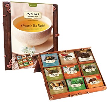 Numi Organic Tea, Organic Tea Flight Variety Gift Set in a Bamboo Tea Chest, 45 Count