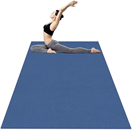 Odoland Large Yoga Mat, Thick Non Slip Eco Friendly Huge Exercise Mat with Carry Strap, Workout Mat for Pilates Yoga Stretching Gymnastics at Home or Gym