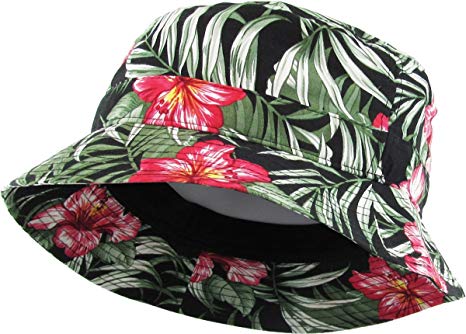 Floral Galaxy Leaf Aztec Tropical Print Bucket Hat Summer Boonie Cap