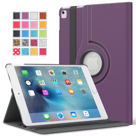 iPad Pro 9.7 Case - MoKo 360 Degree Rotating Cover Case for Apple iPad Pro 9.7 Inch 2016 Release Tablet, PURPLE