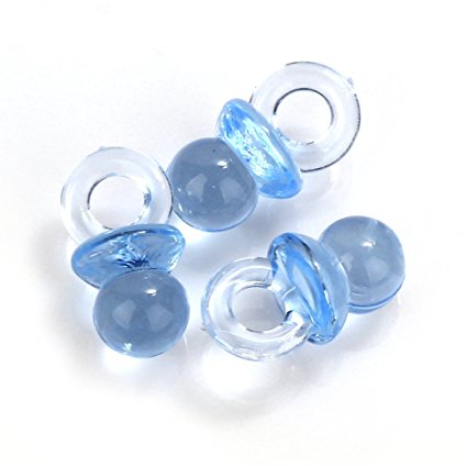 Small Blue Acrylic Baby Pacifier Baby Shower Favors - 144 Pieces
