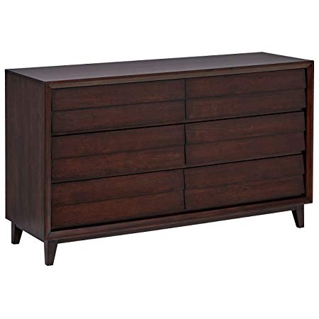 Rivet Ventura Mid-Century Louvered Dresser, 60" W, Cherry