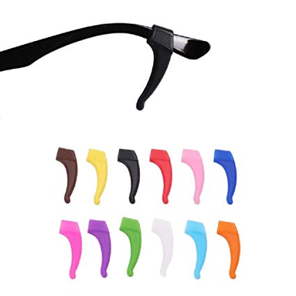 Glasses Ear Hooks 5 Pairs, Comfortable Silicone Anti-Slip Holder for Glasses, for Sports Eyeglass Temple Tip, Random Color