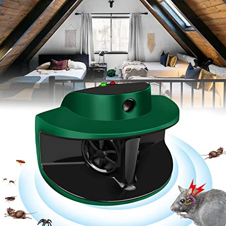 Rodent Repellent,Ultrasonic Rat Deterrent,4 Modes Ultrasound Humane Squirrel Rat Repellent,Indoor Pest Repeller ,360° Protection Keep Rat Mice Away from Garage Attic Basement Warehouse Barn House