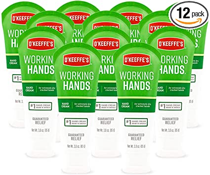 O'Keeffe's Working Hands Hand Cream, 3 ounce Tube, (Pack of 12), White, Model:K0290004-12