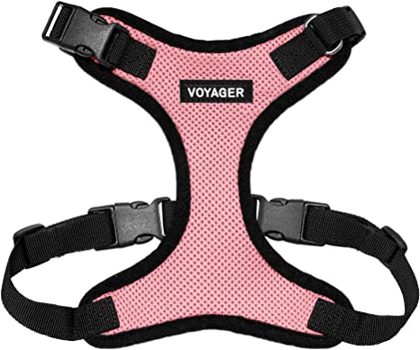 Voyager Step-in Lock Dog Harness - Adjustable Step-in Vest Harness for Small and Large Dogs - Pink, X-Small