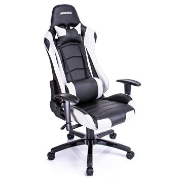 Aminitrue Gaming Chair Racing Style High-back Adjustable Chair (White)