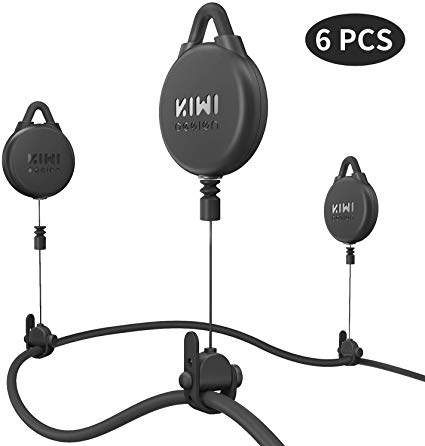 [Pro Version] KIWI design VR Cable Management, 6 Packs Retractable Ceiling Pulley System for HTC Vive/HTC Vive Pro/Oculus Rift S/PS VR/Microsoft MR/Samsung Odyssey VR Accessories (Black)