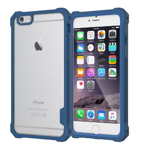 iPhone 6s Plus iPhone 6 Plus 55 case by Daswise TPU Armor Full Body Protective Cover SHOCKPROOF  PET Screen Protector - Drop-Tested 10X from 4Ft Dust Proof Design Ink Blue