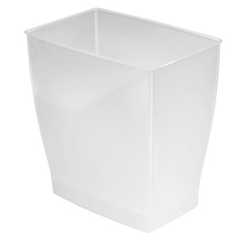 InterDesign Mono Wastebasket Trash Can for Bathroom, Kitchen, Office - Frost