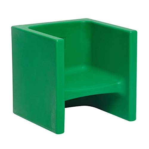 ECR4Kids Tri-Me 3-in-1 Cube Chair, Portable Indoor/Outdoor Play Seat or Table for Kids and Toddlers, Green