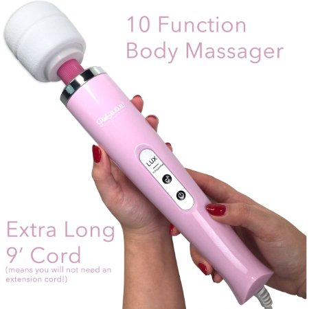 Lux Electric Massage Wand - Body Massager Vibrator - 9 FT Cord - 30-Day Money-Back Guarantee