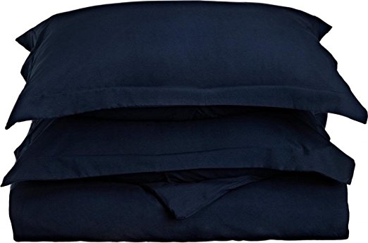 Elegant Comfort Elegance Linen 1500 Thread Count Wrinkle Resistant Ultra Soft Luxurious Egyptian Quality 3-Piece Duvet Cover Set, King/California King, Navy Blue