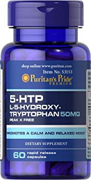 Puritan's Pride 5-HTP 50 mg (Griffonia Simplicifolia)-60 Capsules