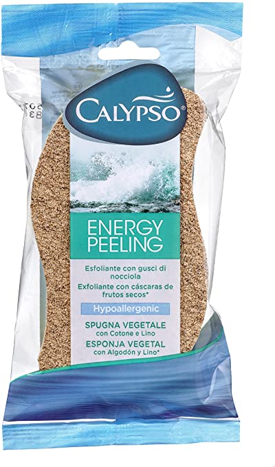 Calypso Energy Peeling Vegetable Bath Sponge – Exfoliation through Nut Shell Particles – 1 Supplied