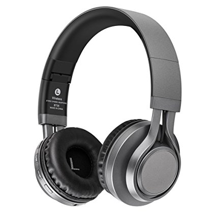 Bluetooth Wireless Headphones 4.0 with Mic Stereo Noise Cancelling Waterproof Foldable Headset BT08(Grey)