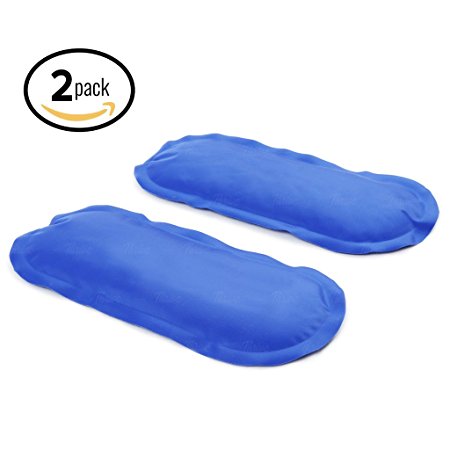 Gel Ice Cold Compress Pack – 2-Pack – Reusable comfortable soft touch vinyl provides instant pain relief, rehabilitation and therapy from injuries such as shoulder, upper / lower back, knee, neck and ankle