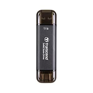 Transcend 310C 1TB USB C & USB A External Portable SSD, Up to 1,050 MB/s, 5 Yr Warranty, Black, for Iphone 15 pro max, Macbook, Ipad, Laptop and Desktop TS1TESD310C