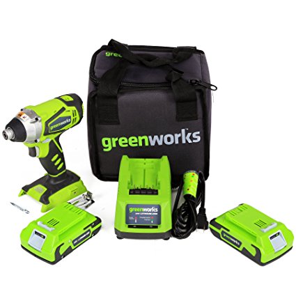 GreenWorks G24 24V Impact Driver with Lithium-Ion Batteries