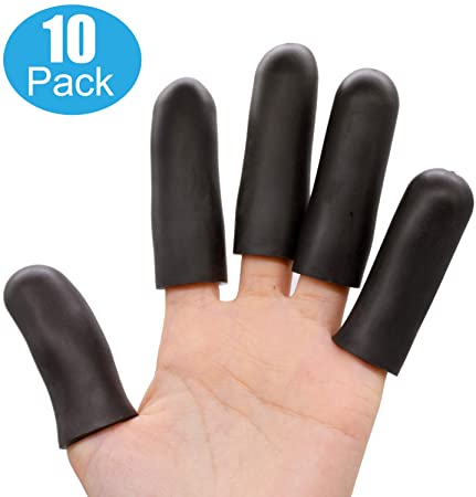 Povihome Black Finger Protectors, Finger Cots, Moisturizing Thumb and Finger Covers - New Thick Version - Elastic Cracked Finger Sleeves to Protect Cracked, Peel Finger and Other Finger Pain