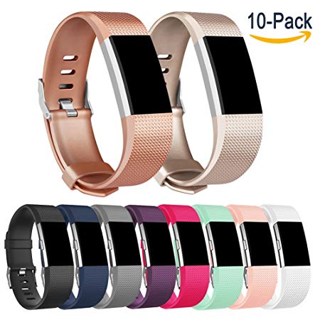 For Fitbit Charge 2 Bands, Vancle Classic Edition Adjustable Comfortable Replacement Wristbands for Fitbit Charge 2 Heart Rate (No Tracker)