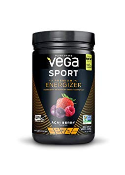 New Vega Sport Premium Energizer Acai Berry (25 Servings, 16.2oz) - Vegan,  Gluten Free, All Natural, Pre Workout Powder, Non GMO
