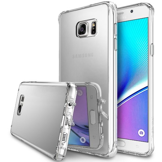 Galaxy Note 5 Case, Ringke [Fusion Mirror] Luxury mirror Back TPU Bumper w/ Screen Protector [Drop Protection/Shock Absorption Technology][Attached Dust Cap] For Samsung Galaxy Note 5 - Crystal View