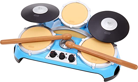 Little Tikes My Real Jam Drum Set, Toy Drums with Drumsticks and Case, for Ages 3