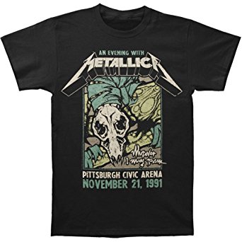 Metallica Pittsburgh Arena 1991 Black Adult T-shirt