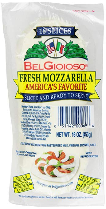BelGioioso, Fresh Mozzarella, Sliced, 16 oz