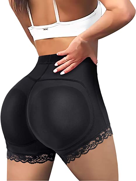 LODAY Womens Butt Lifter Padded Lace Panties Seamless Hip Enahncer Body Shaper Boyshort Underwear