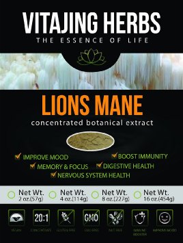 Lions Mane Mushroom Extract Powder (2oz-57gm) 20:1 Concentration