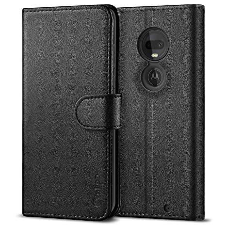 Vakoo for Moto G7 Case, Motorola G7 Case, PU-Leather Wallet Phone Case for Motorola Moto G7 / Moto G7 Plus Flip Cover - Black