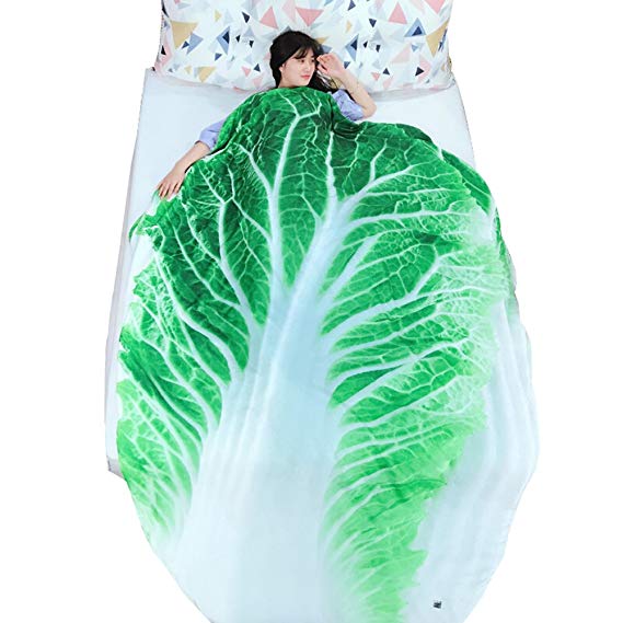 Getime 3D Fruit Vegetables Funny Blanket Bedding Banana Apple Potato Shaped Summer Quilt Cute Comforter Washable Light Quilt