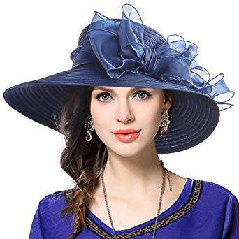 VECRY Lady Derby Dress Church Cloche Hat Bow Bucket Wedding Bowler Hats