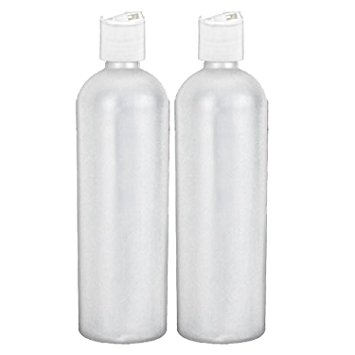 Moyo Natural Labs 16 oz shampoo bottle Hdpe bottle Commercial Grade with White Disc Cap BPA Free Bottle Set Made in USA 473ml 16 OZ White Translucent Pack of 2