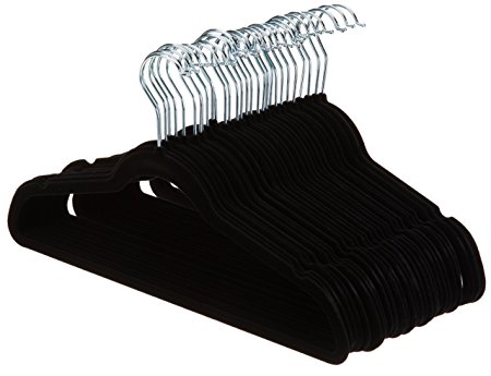 AmazonBasics Velvet Suit Hangers - 30-Pack, Black