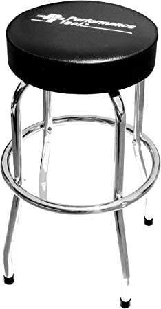 Performance Tool Fixed Height Workshop Stool, 30-inches Tall, Padded Vinyl Seat, 360-degree Footrest, Non-Marring Feet, W85010