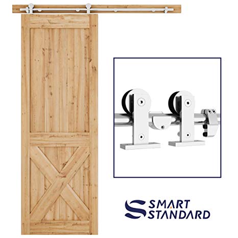 5ft Top Mount Sliding Barn Door Hardware Kit - Super Smoothly and Quietly - Simple and Easy to Install - Includes Step-by-Step Installation Instruction - Fit 30" Wide Door Panel (Stainless T Shape)